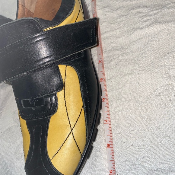 Donald J Pliner DJP LEATHER Black & Yellow Sneaker - Picture 12 of 15
